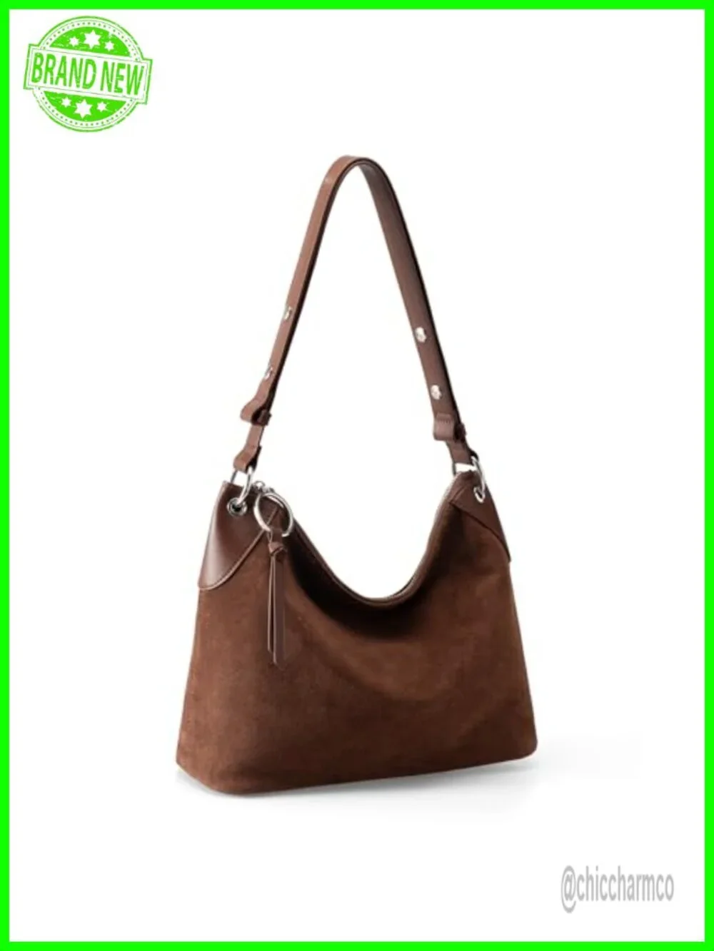 Genuine Leather Hobo Crossbody Bag with Adjustable Strap